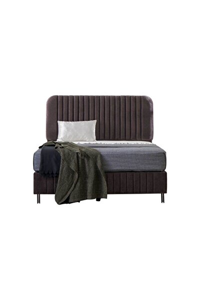 Storish Line Başlıklı Bazalı Karyola 160x200 Kahverengi