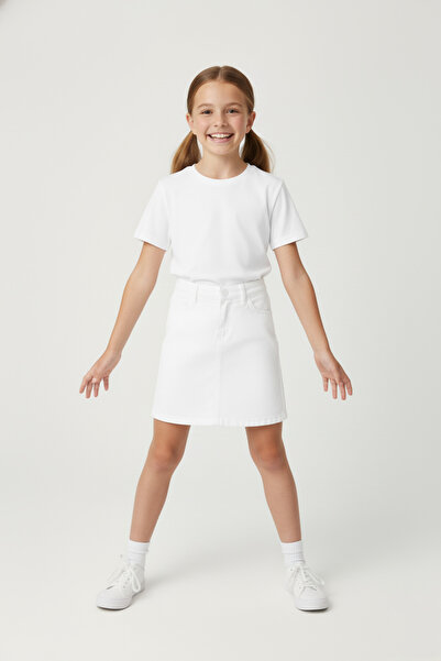 nacar çarşı Girl's White Linen Performance Skirt April 23 October 29 November 10