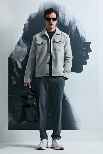 Lufian 112120262 Good Men's Knitted Jacket Gray