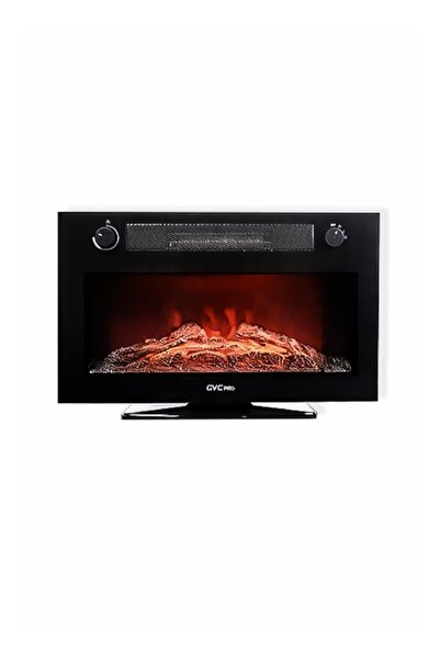 GVC PRO Decorative Screen Heater, 1800W, with Remote Control - GVCHT-204B, Black