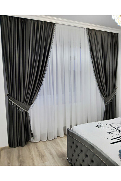 perdra Velvet curtains, 320 GSM, with modern texture with included drapery