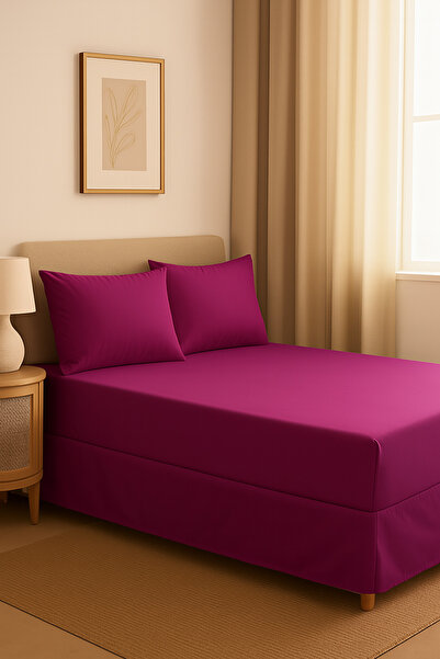 Çarşaf Seti(lastiksiz) + 2 Yastık Kılıfı 240 x 260cm – %100 Cotton