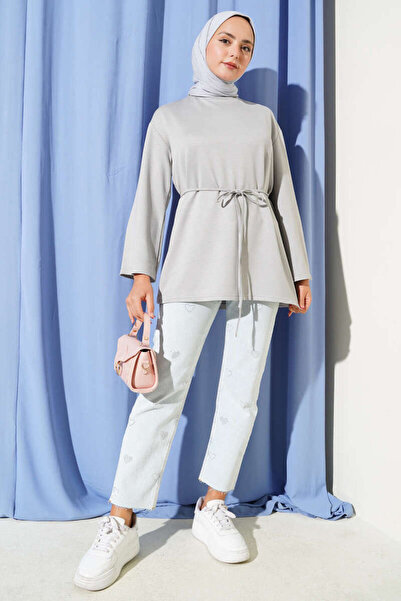 Smy moda Іспанська туніка з шнурівкою на рукавах і велосипедним коміром