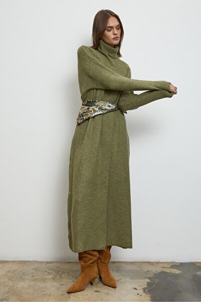 QANU άνοιγμα Πλεκτό Τούνικ Καγκλά Πράσινο