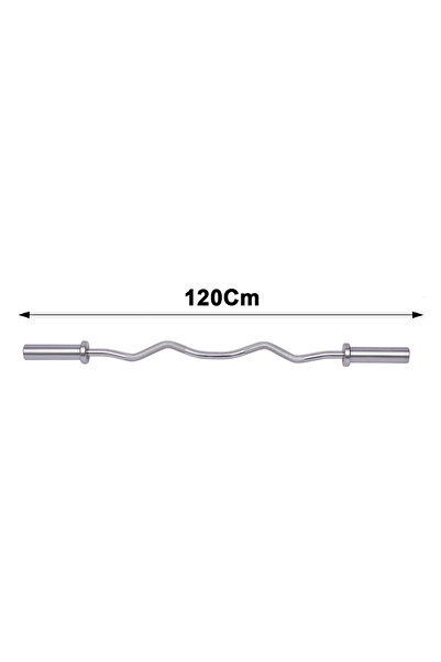YALLA HomeGym Olympic Curl Bar (1.2M/12KG), Chrome EZ Bar for Weightlifting