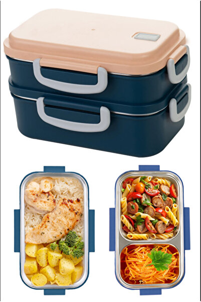 sonnenflügel Double Layer Lunch Box with Steel Base Stainless Steel Food Stor...