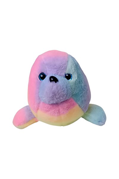 Numaca Peluş Tüylü Sevimli Rengarenk Fok Balığı Oyuncak Peluş Fok 60 cm