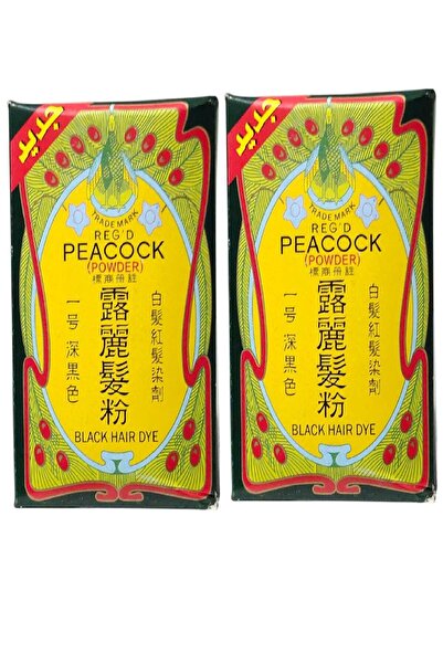 Peacock بودرة صبغ الشعر، أسود طبيعي، درجة أولى، 2 × 6 جرام (قطعتان)