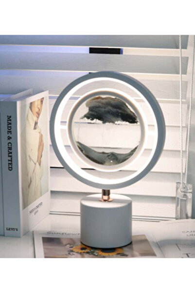 genric 3D Moving Sand Art Lamp - 3-Color Lighting & 360° Rotating USB Sandscape Table Lamp