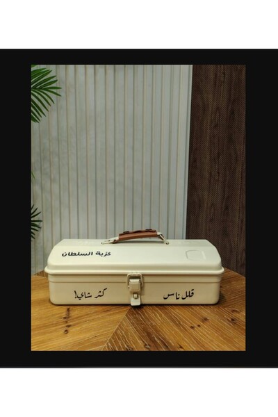 Generic صندوق عزبة رحلات حديد بيج (صندوق شاي)