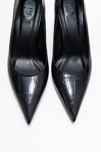 LuviShoes Marcus Black Print Women's Heeled Shoes