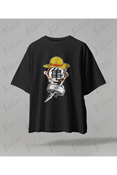 Nulivez تي شيرت كبير الحجم للجنسين مطبوع بتصميم الرسوم المتحركة عالي الجودة