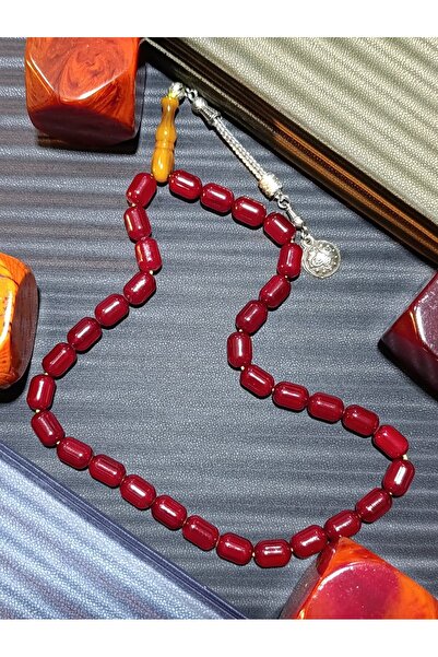 Anemore Collection Бъбречни мъниста от кехлибар – червен цвят, капсулови
