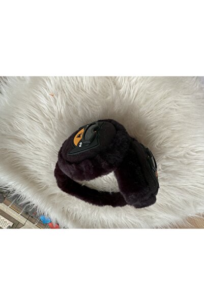 Blotch Winter Foldable Over-Ear Spider-Man Figure Black and Orange Color Cute Fluffy Plush Headphones