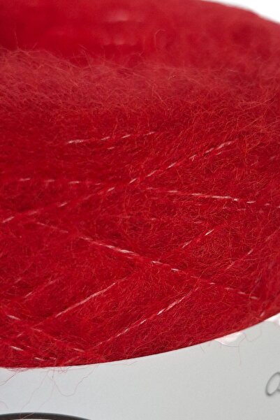 Ece Örgü Tasarım Atölyesi Fiamma trio, kırmızı renkli, yumuşak dokulu 3 kat angora örgü ipi (500 gr.)