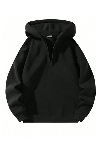 MODARİCH Unisex Men/Women Half Zipper Hooded Colorful Custom Cotton Oversize ...