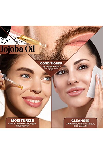 dr sous Organic Jojoba Oil 50 ml | 100% Cold Pressed Carrier Oil for Skin & Hair