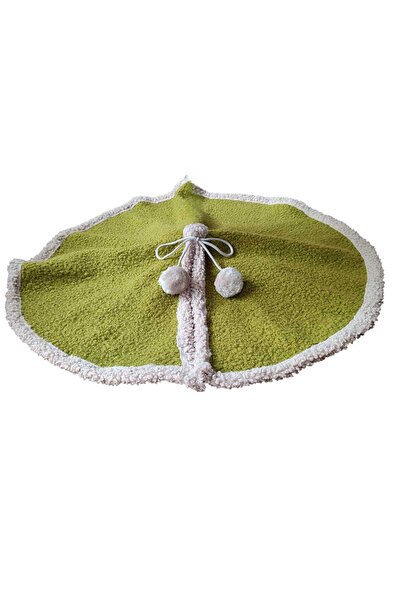 MODA NUR Christmas Tree Skirt, Pine Tree Foot Mat Cover, Green Color, Plush 70 cm