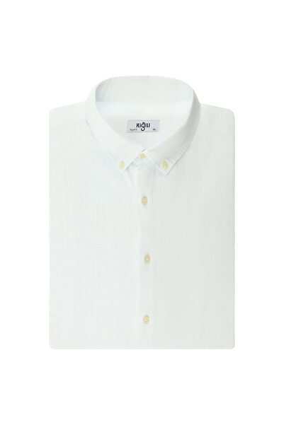 Kiğılı Long Sleeve Regular Fit Patterned Cotton Button Collar Shirt