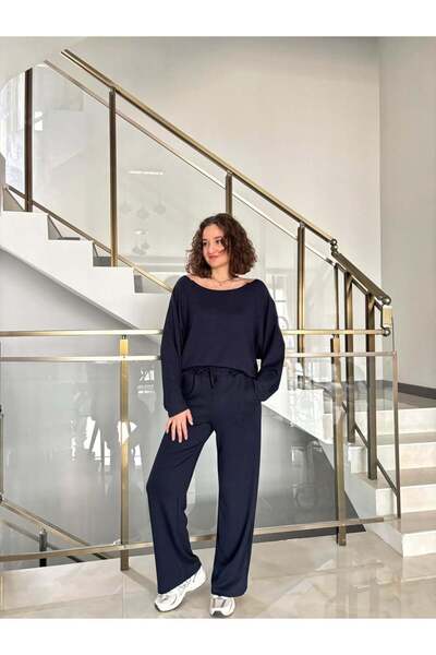 Sude Kızanlıklı Set de trening din material modal cu gâtul barcă