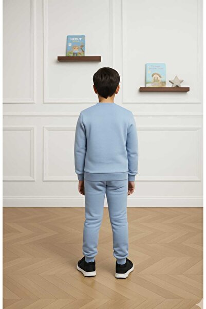 MEYİCA Erkek Çocuk Labubu Baskılı Mavi Eşofman Takımı