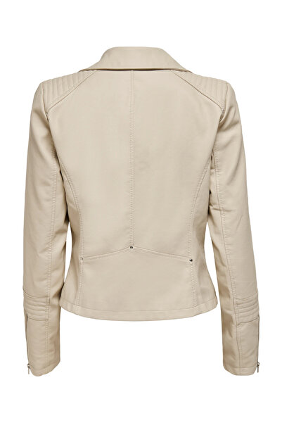 ONLY Only Faux Leather Jacket, beige