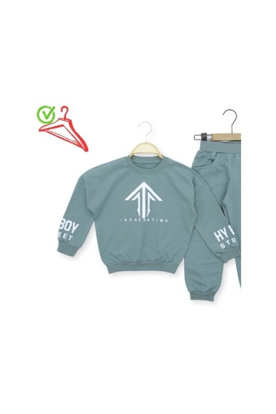 Atabay Kids Atabay 404-10-25 Men's 2-Piece Set with Incardation Print, Age 6/9