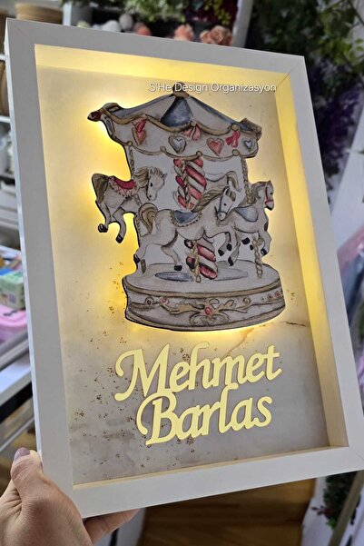 s'he design organizasyon LEDLİ RENKLİ ATLIKARINCA OBJELİ BEBEK İSMİNE ÖZEL HA...