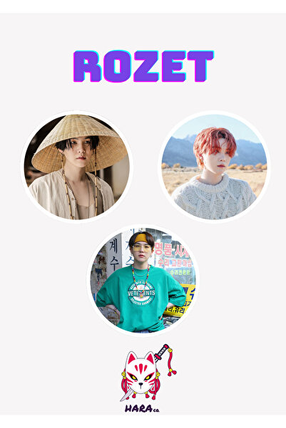 Hara Company BTS Kpop Yoongi Rozet 3’lü Rozet