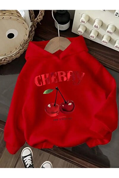 oneagılyazı سترة بغطاء للرأس - مطبوع عليها رسومات الكرز