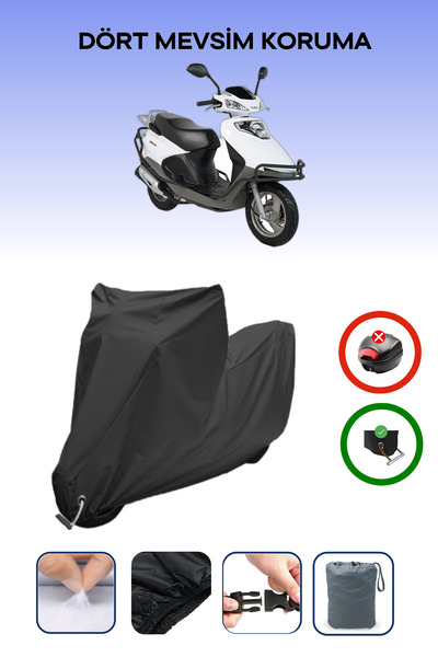 Breen Black Lock Compatible Kuba Vn 50 Pro Compatible Motorcycle Cover, Protection Cover