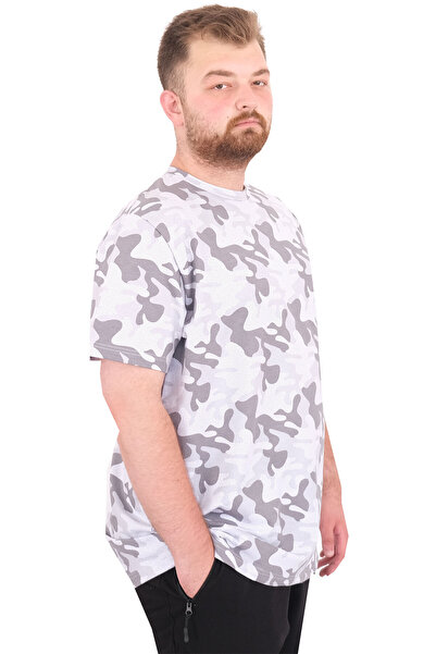 ModeXL Fashion XL Large Size Men's T-Shirt Crew Neck Dore U25034 Black Camouflage