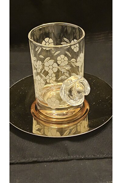 Keopsantique home Amber Color Tea and Coffee Set with Rose Handle