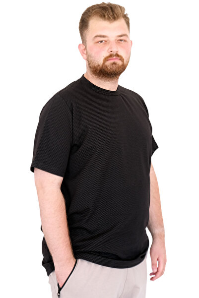ModeXL Fashion XL Large Size Men's T-Shirt Crew Neck Dore U25034 Black