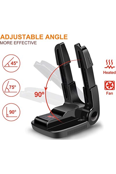 Generic Portable Smart Electric Shoe Boot Dryer Warmer, Adjustable Rack/Timer, O-Black, B L