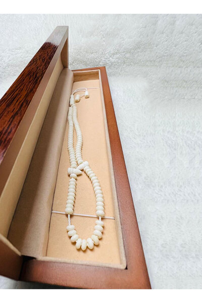 M.A Traders مسبحة من عظم الجمل الطبيعي - ١٠٠ حبة، مقاس حبة ٦ مم (صغير) - سبحا...