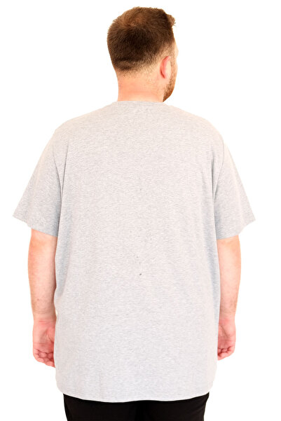 ModeXL Ανδρικό μπλουζάκι Mode XL με λαιμόκοψη U25035 Grey Melange