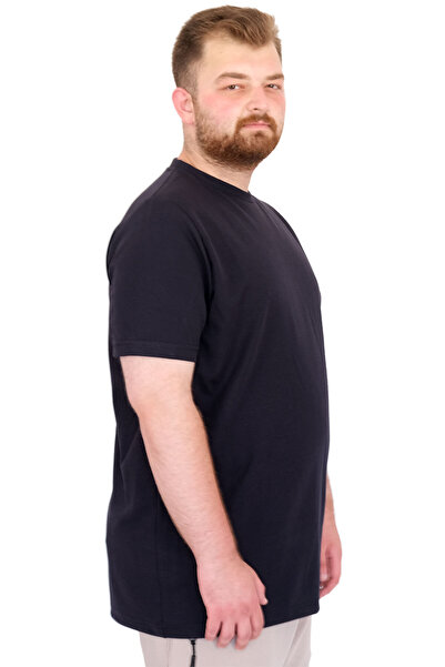ModeXL Mode XL Large Size Men's T-Shirt Crew Neck Dore U25034 Navy Blue