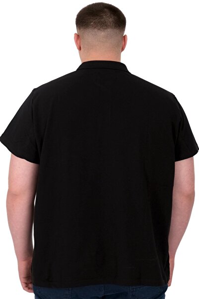 ModeXL Ανδρικό μπλουζάκι Mode XL Plus Size Polo Sea Bound U25303 Μαύρο