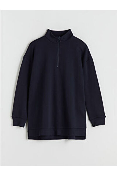 LC Waikiki Lcw Ecolacivert Mock Neck Women's Sweatshirt Tunik