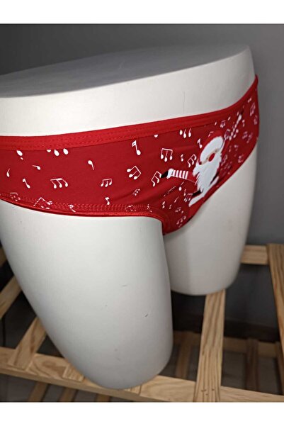 Nuvella YENİ YIL NOEL BABA TEMALI BASKILI KADIN KÜLOT 38-40 tekli