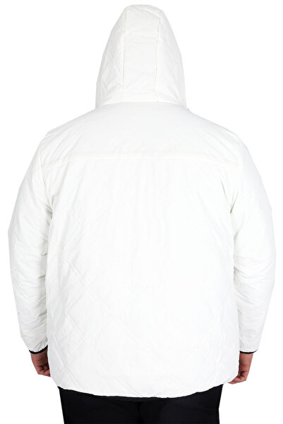 ModeXL Mode XL Large Size Men's Coat Hooded U24608 Ecru