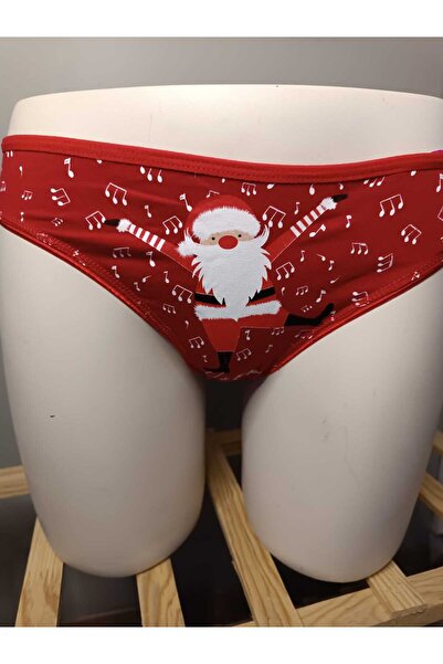 Nuvella YENİ YIL NOEL BABA TEMALI BASKILI KADIN KÜLOT 38-40 tekli