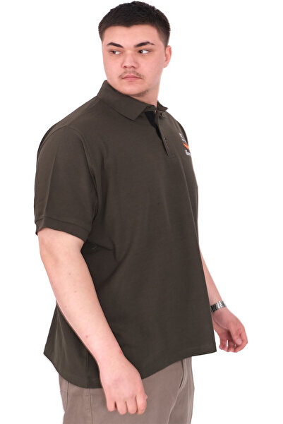 ModeXL Ανδρικό μπλουζάκι μεγάλου μεγέθους Mode XL με γιακά πόλο U25305 Χακί