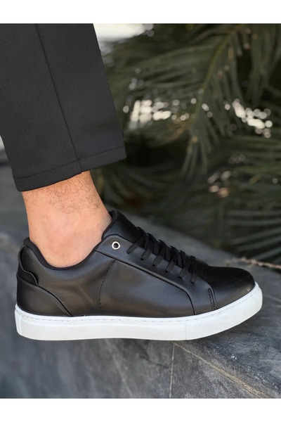 lunirawear Drnds Kb-Bx1 Kuback Black Leather High White Sole Casual Men's Shoes (211849) (Size: 44)