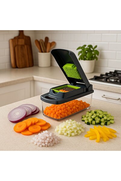 OEM 14-piece multi-function grater – vegetable and fruit cutter, with steel blades and container