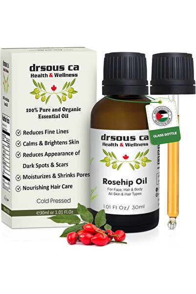 dr sous زيت ثمر الورد العضوي ٣٠ مل | زيت ثمر الورد المعصور على البارد ١٠٠٪ لل...
