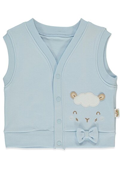 Bebetto Organic Interlock Vest (Organic Sleepy Sheepy) Blue