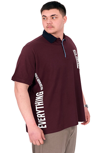 ModeXL Ανδρικό μπλουζάκι με λαιμόκοψη πόλο μεγάλου μεγέθους Mode XL REAL U25309 Plum