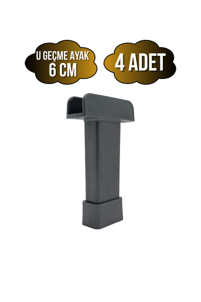 DSYapıAksesuar Picioare reglabile din plastic gri U Go, pentru mobilier, masă...